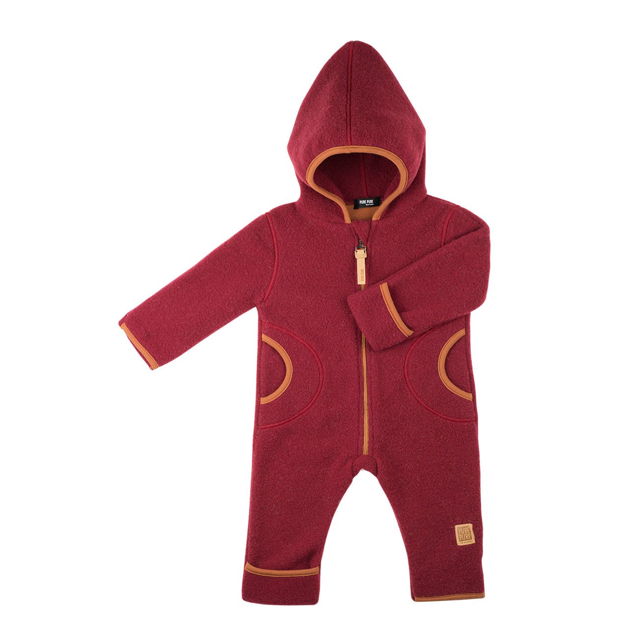 Pure Pure Woll-Fleece-Overal burgundy purepure
