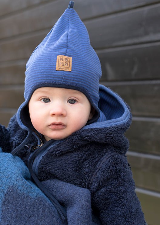 Pure Pure Woll-Fleece-Overal dusty blue - Familienbande
