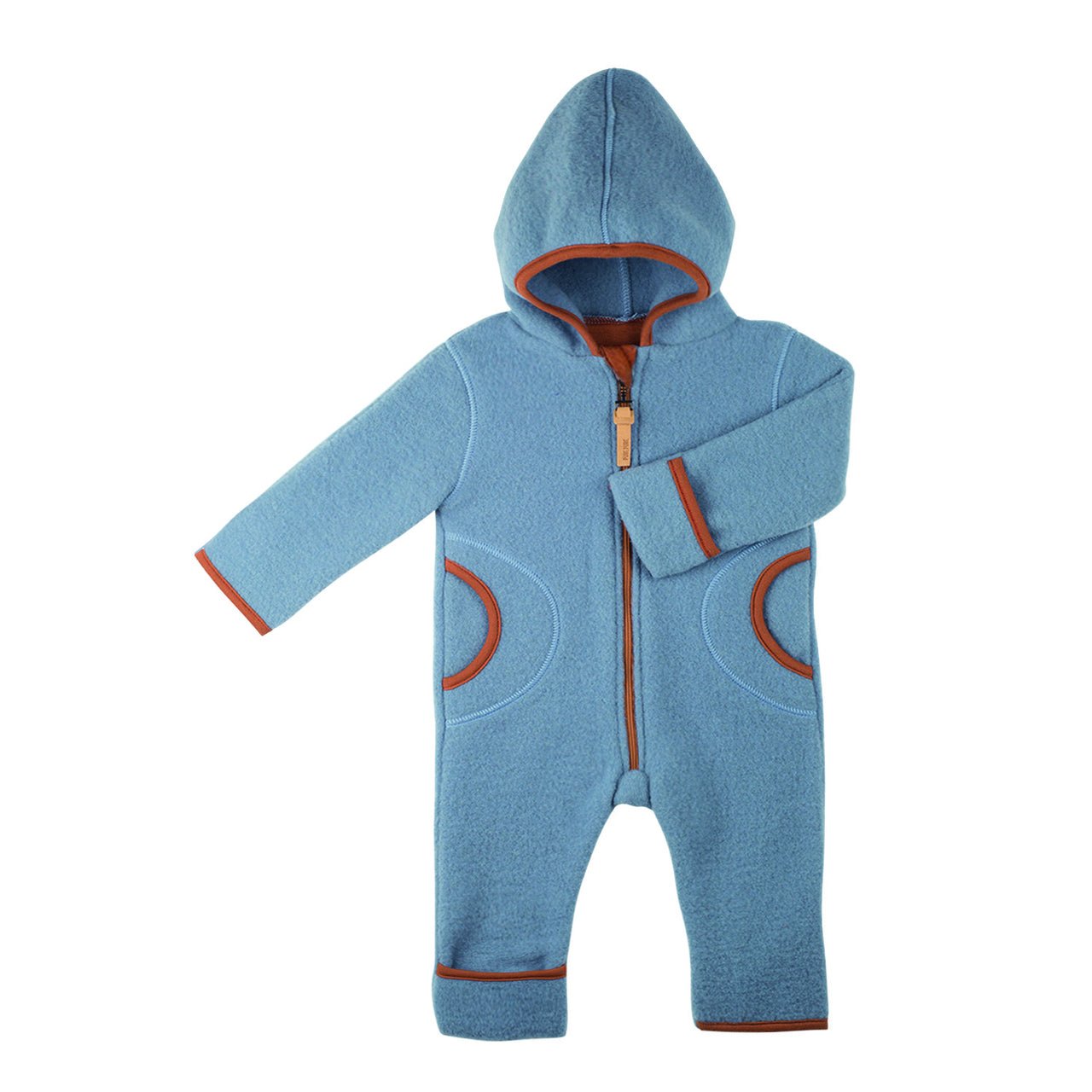 Pure Pure Woll-Fleece-Overal dusty blue - Familienbande