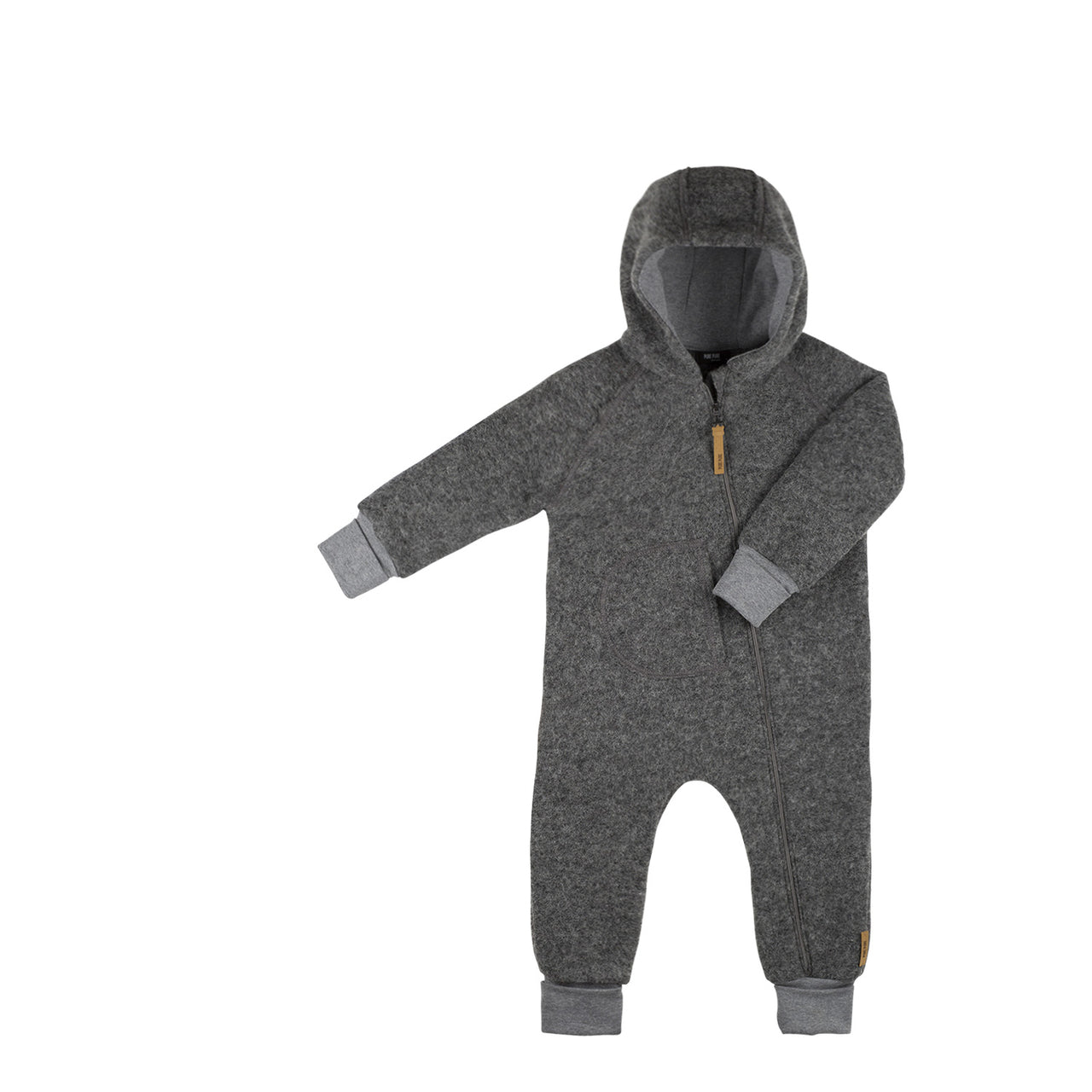 Pure Pure Wollwalk-Overall mit langem Reissverschluss - grau melange purepure