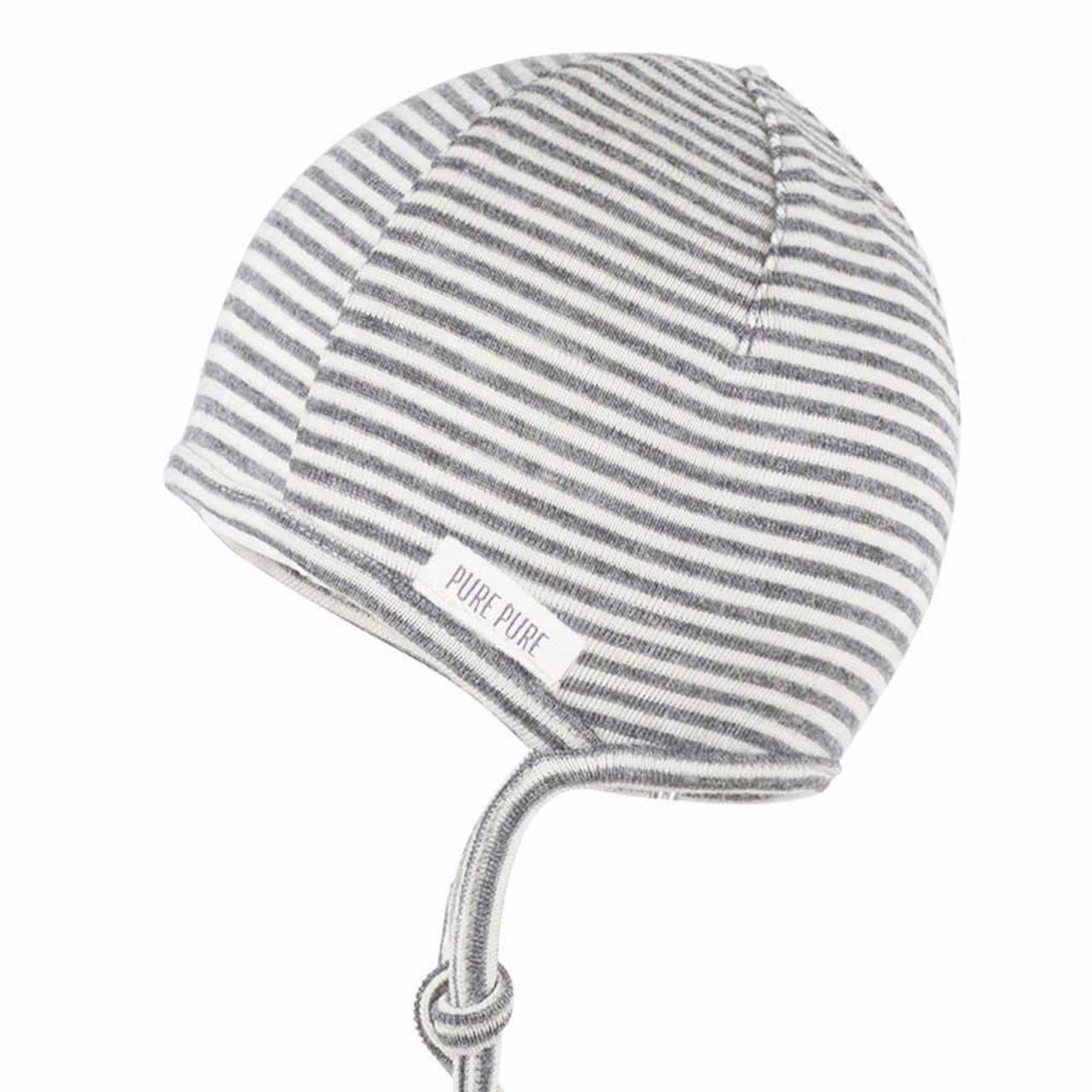 PurePure Baby Mützchen weiss-grau - Familienbande