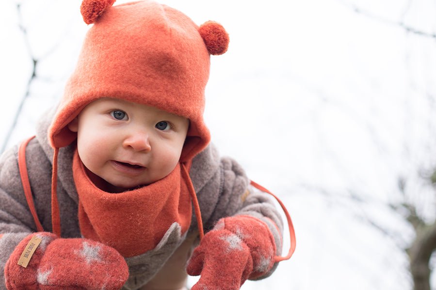 PurePure Baby Mütze mit 2 Bommel - Moonrock purepure