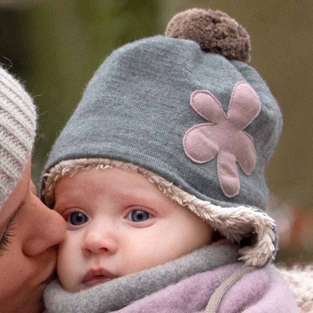 PurePure BabyMütze Feinstrick silbergrau purepure