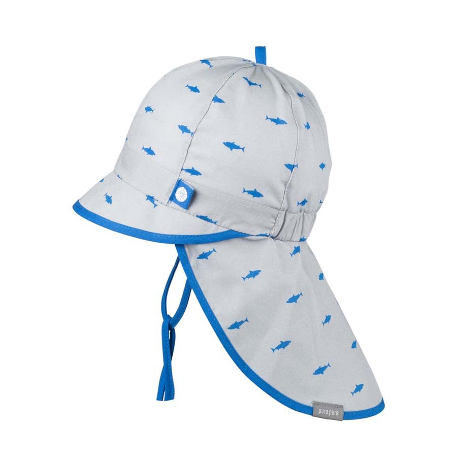 PurePure Cap mit Mini Nackenschutz Steingrau Hai purepure