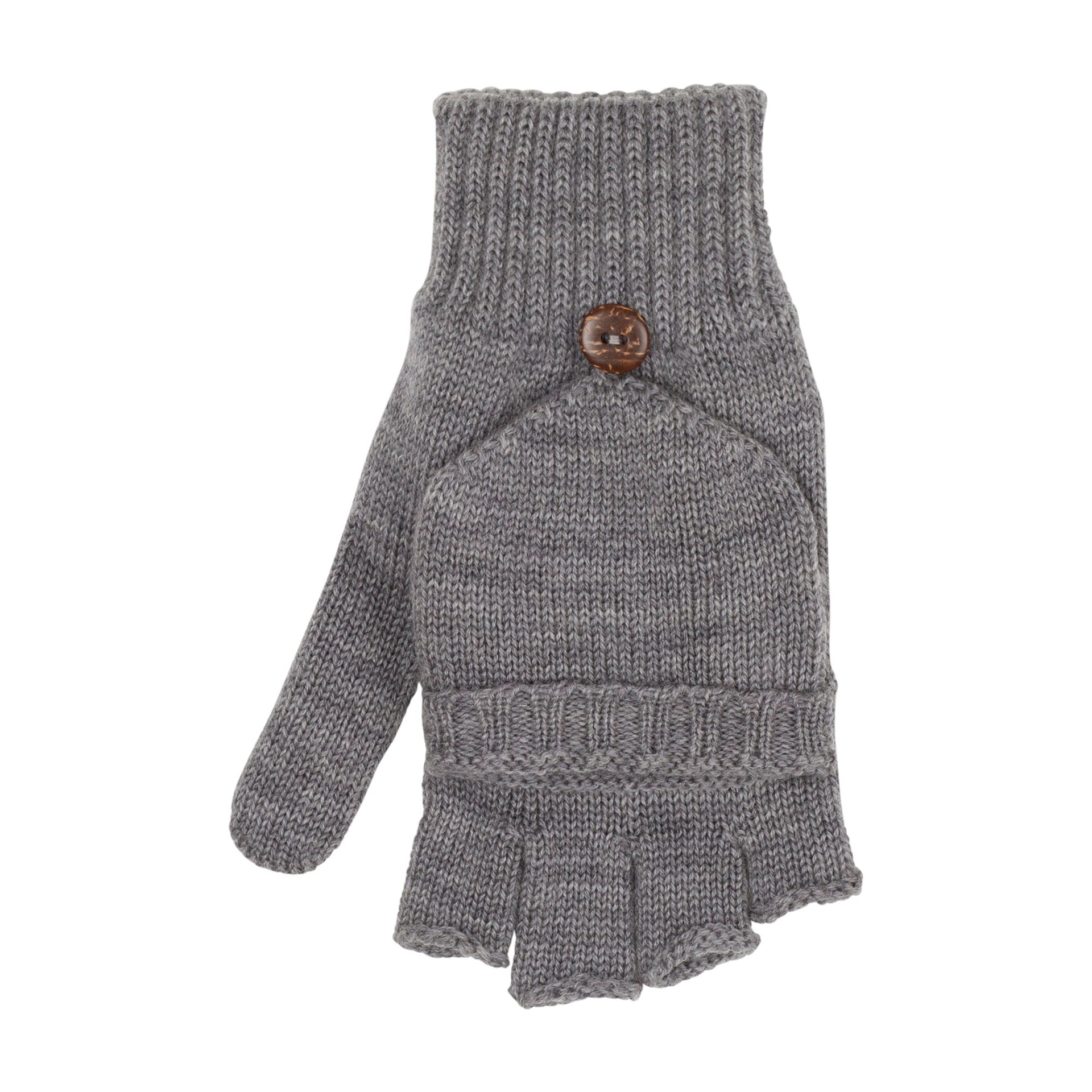 halbfinger handschuhe mit klappe Halbfingerhandschuhe grau-melange