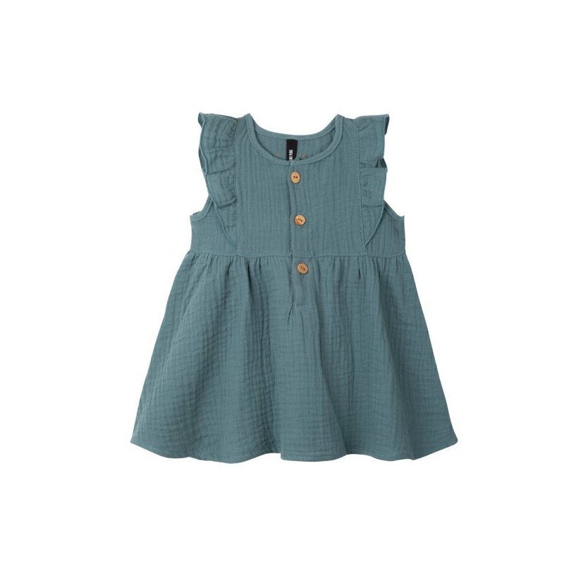 PurePure Kleid Musselin mit Knöpfen - Arctic purepure
