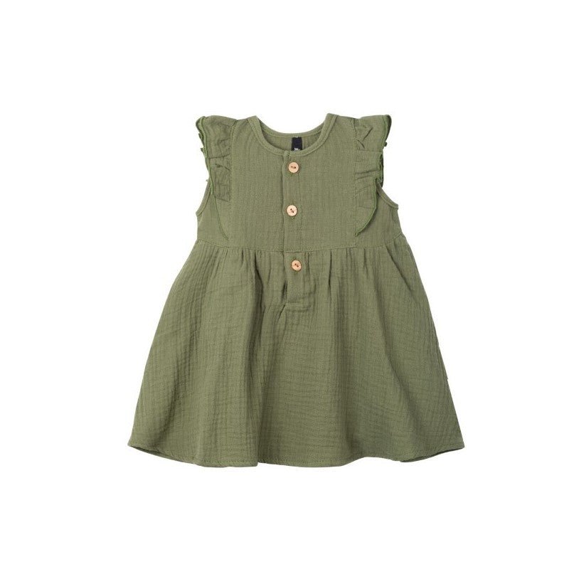 PurePure Kleid Musselin mit Knöpfen - Dill purepure