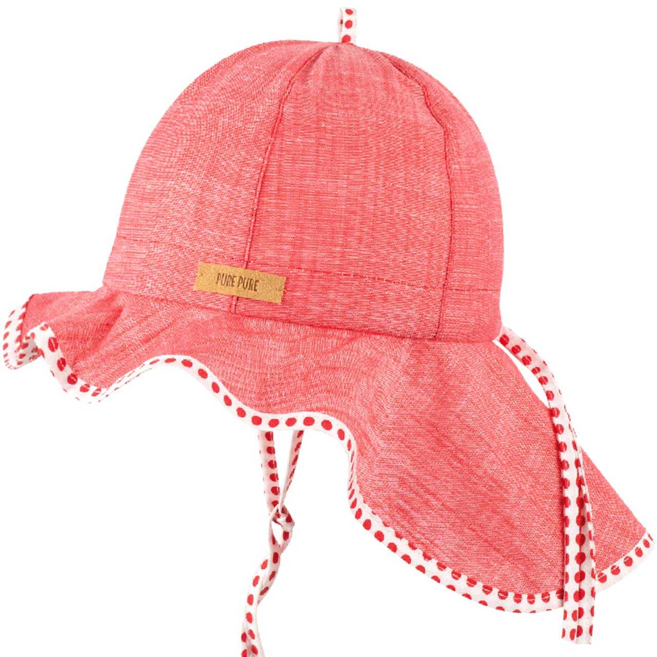 PurePure Mütze mit Mini Nackenschutz mohn rot purepure