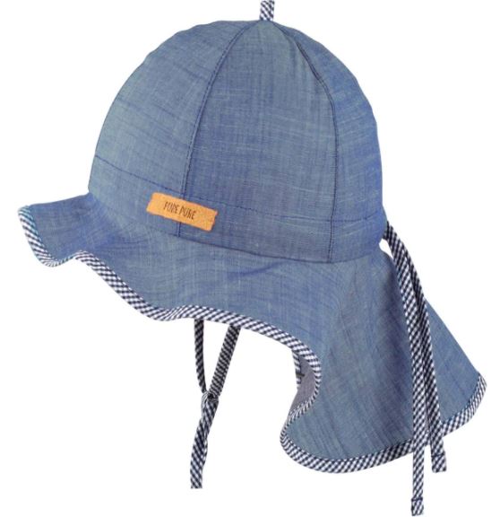 PurePure Mütze mit Nackenschutz jeans-blau UV 40-50 - Familienbande