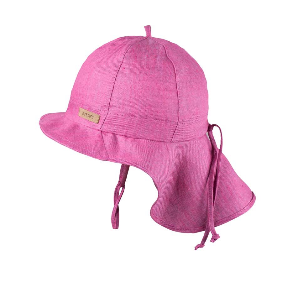 PurePure Mütze mit Nackenschutz Leinen - orchid purepure