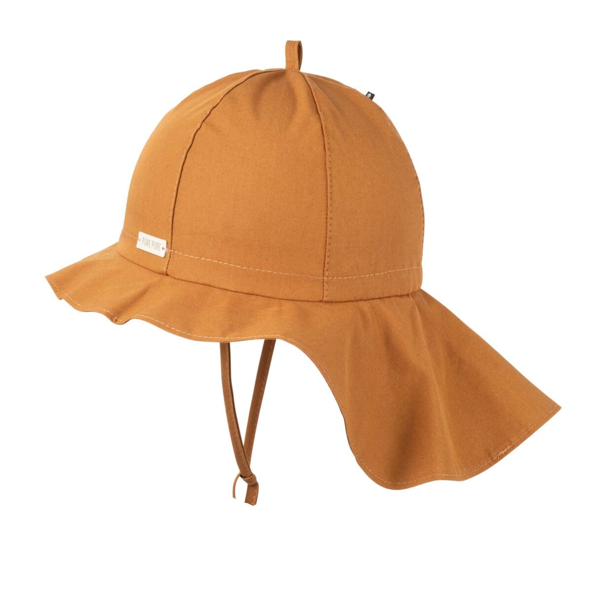 PurePure Mütze Nackenschutz Leinen-Baumwollgemisch - Sahara purepure