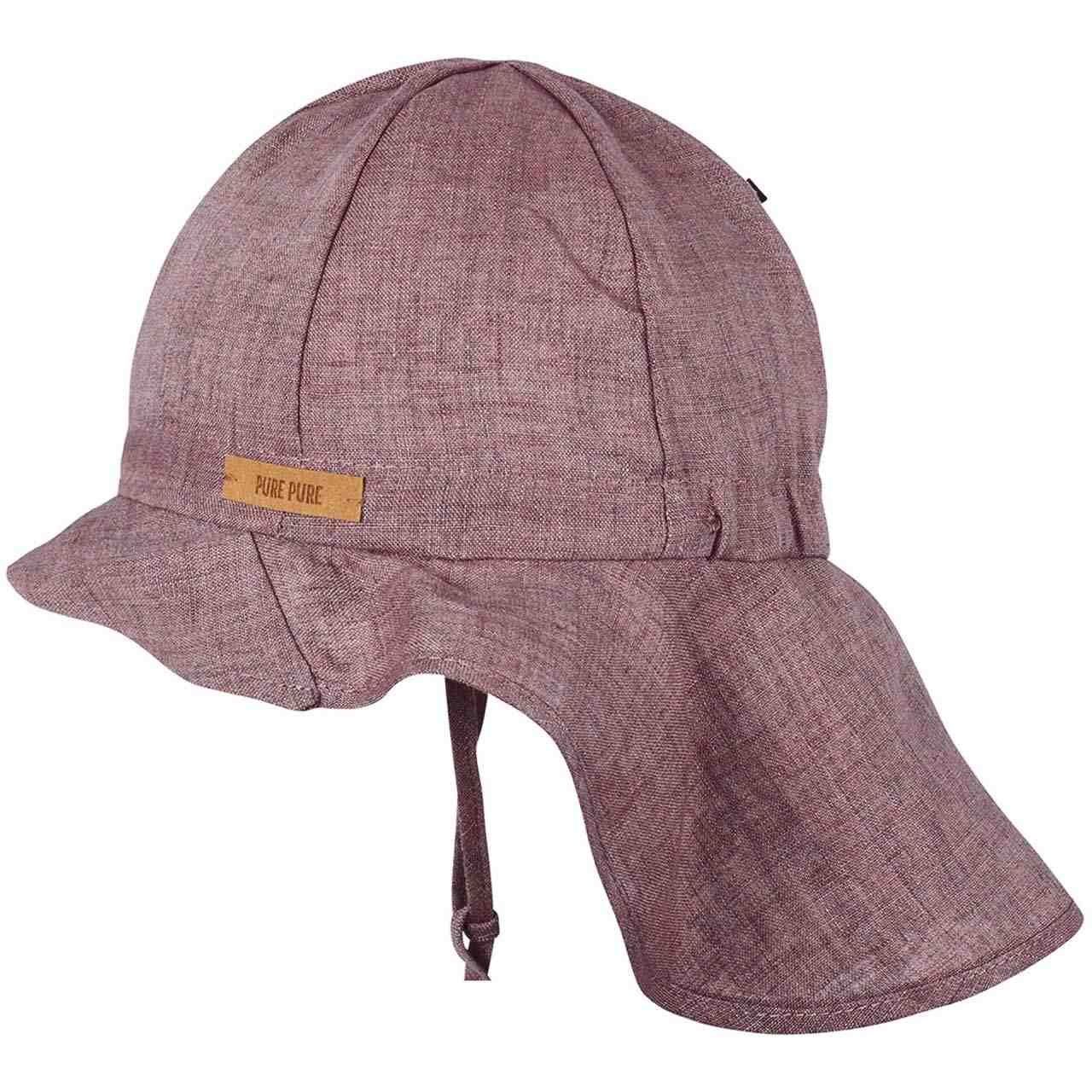 PurePure Mütze Nackenschutz Leinen - Dark Grape purepure