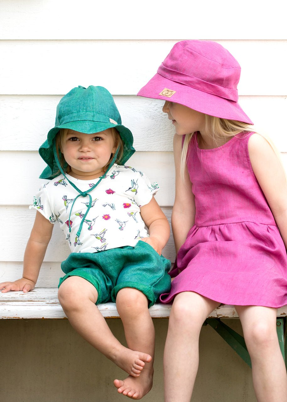 PurePure Mütze Nackenschutz Leinen - Dune purepure