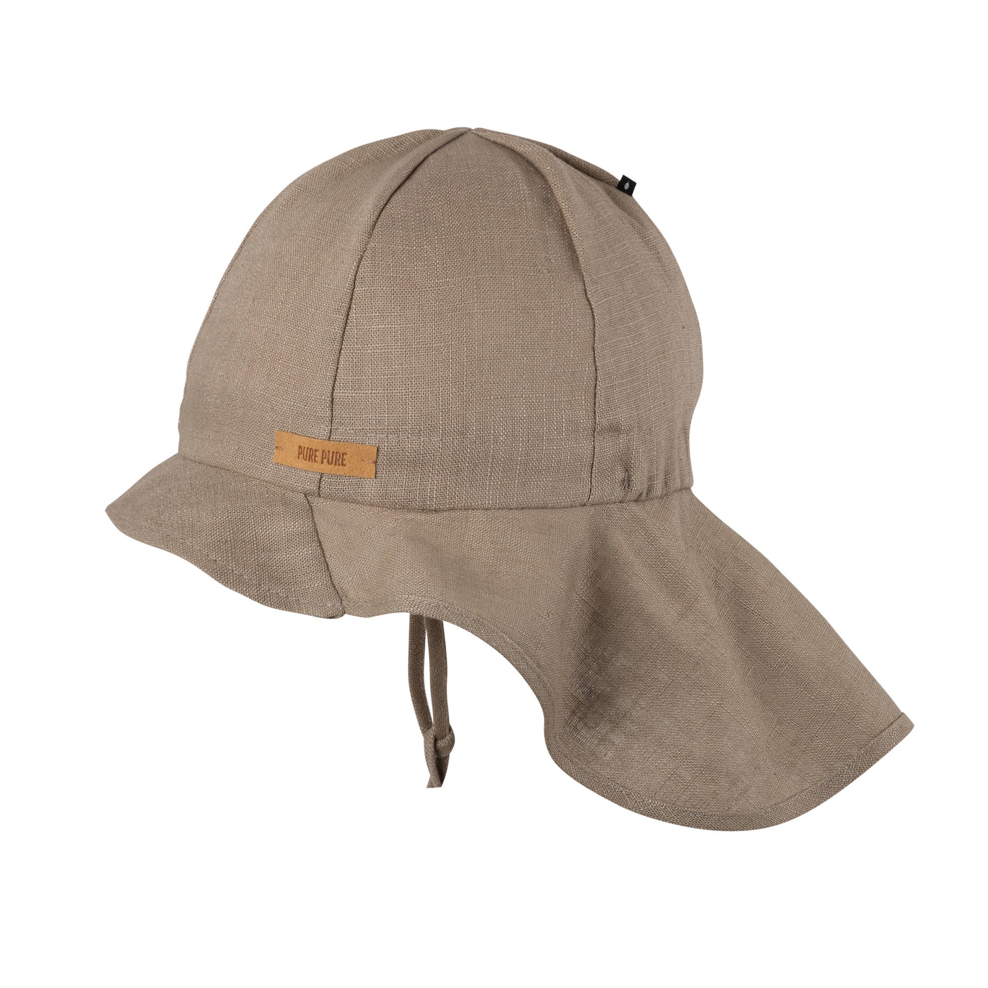 PurePure Mütze Nackenschutz Leinen - Dune purepure