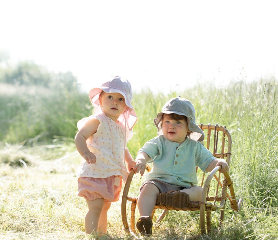 PurePure Mütze Nackenschutz Leinen - Dune purepure
