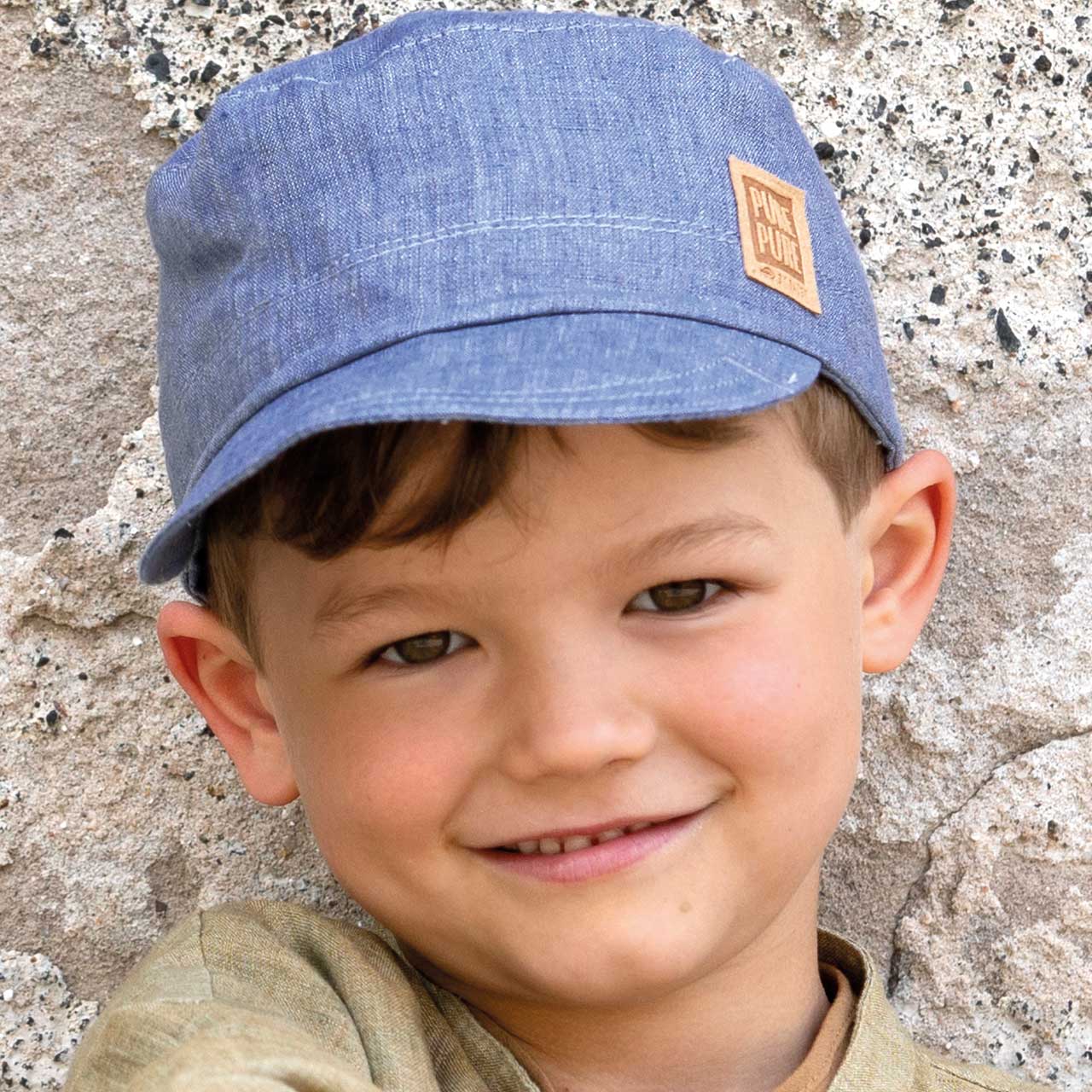 PurePure Schirmcap Leinen - steel blue purepure