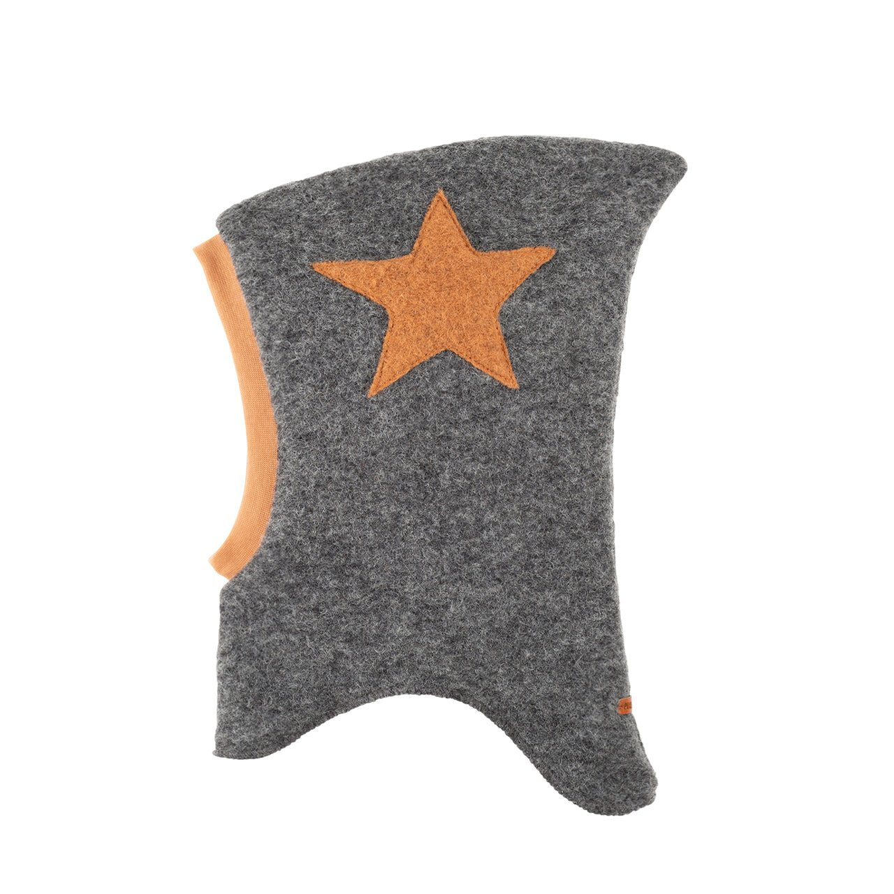 PurePure Schlupfmütze Wollwalk - grau/karamell mit Stern purepure