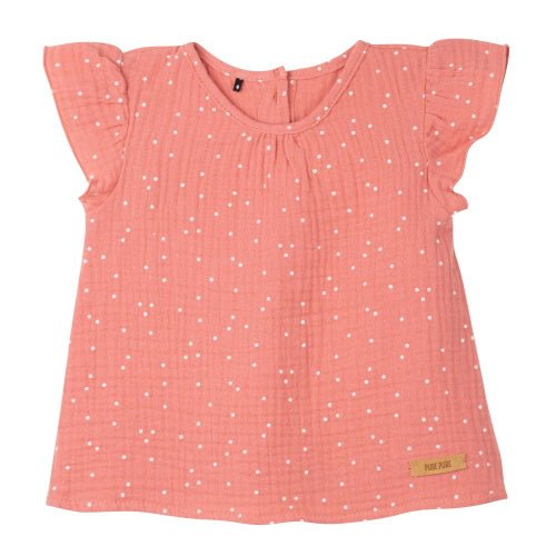 PurePure Shirt Musselin - gepunktet rose - Familienbande