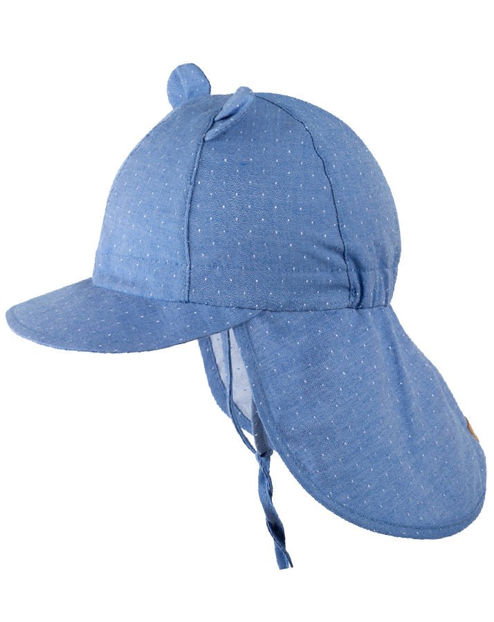 PurePure Sonnenhut Mini Nackenschutz mit Ohren - Nautic Blue purepure