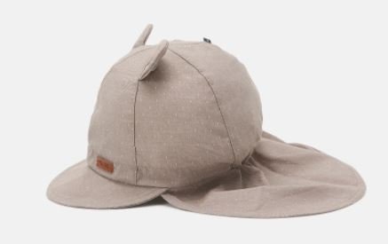 PurePure Sonnenhut Mini Nackenschutz mit Ohren - Taupe grey purepure