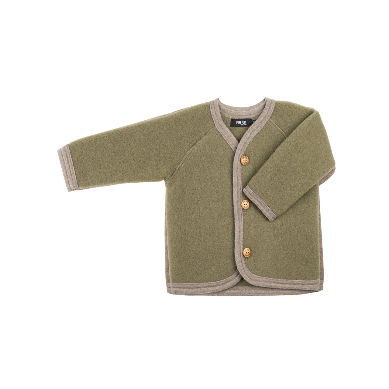 PurePure Wollfleece Babyjacke - Moos purepure
