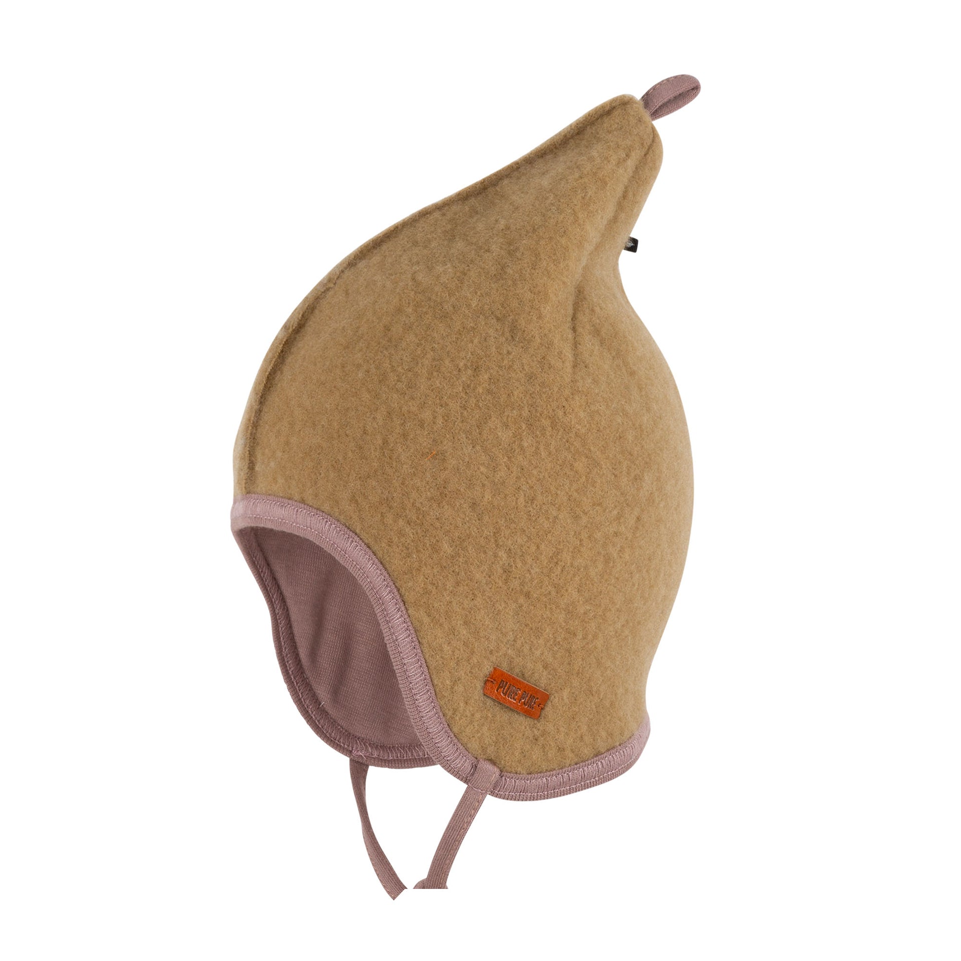 PurePure Zipfel-Binde Fleece Mütze - ermine/beige purepure