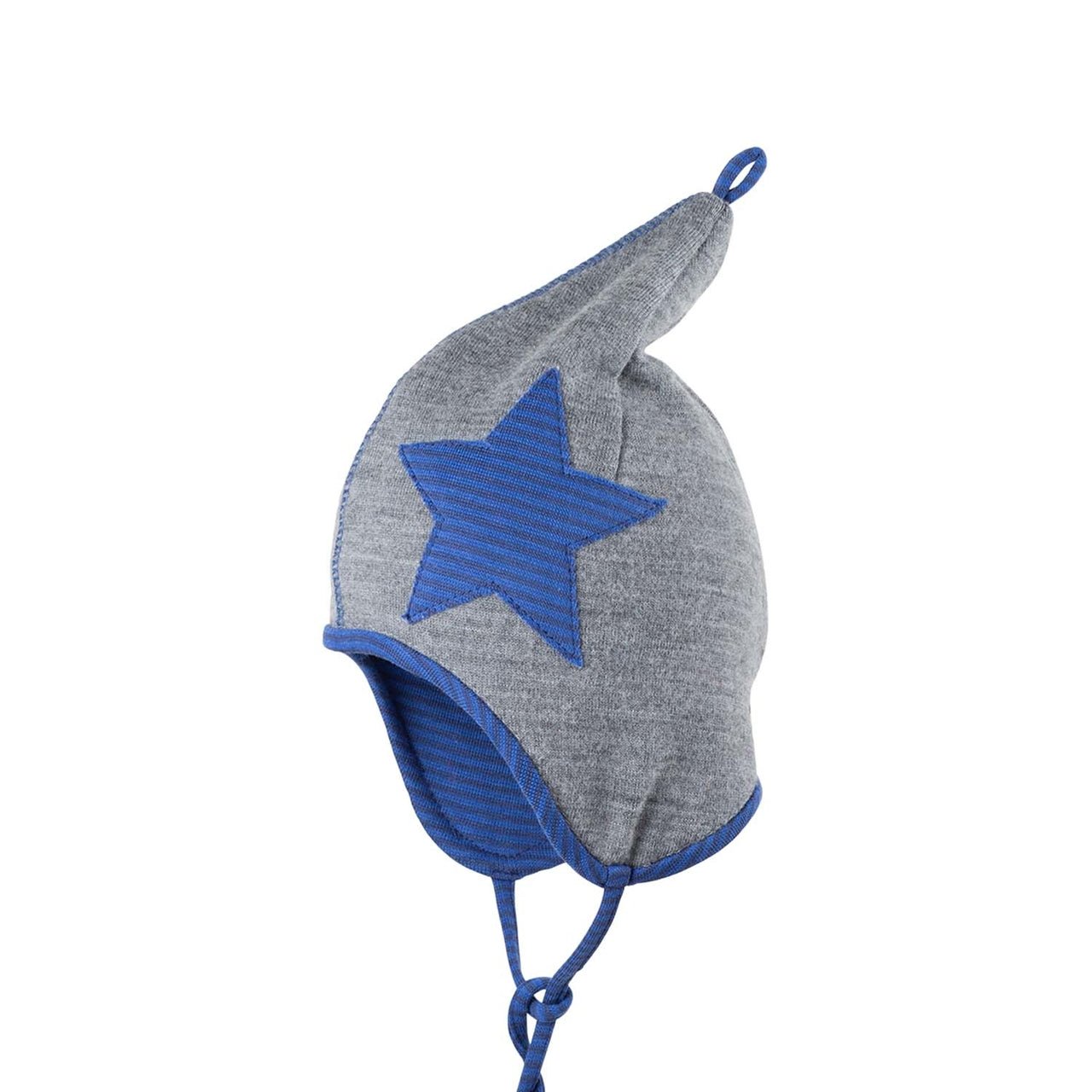 PurePure Zipfelmütze atmungsaktiv blau Wolle Baumwolle purepure