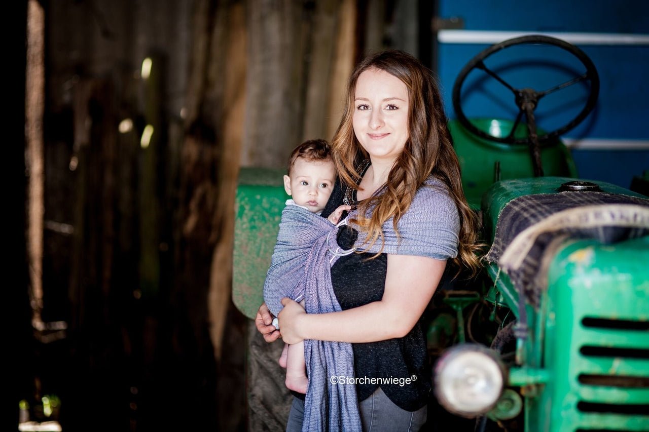 Ring Sling Storchenwiege Leo - flieder storchenwiege