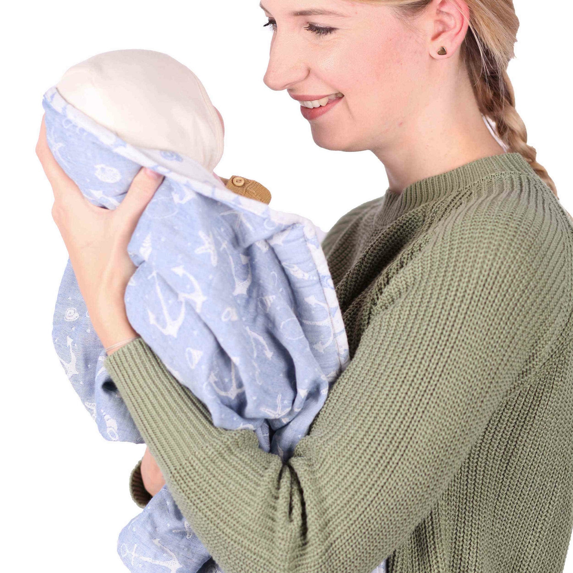 Schmusewolke Baby Musselindecke 120x120cm - Ankerliebe Schmusewolke