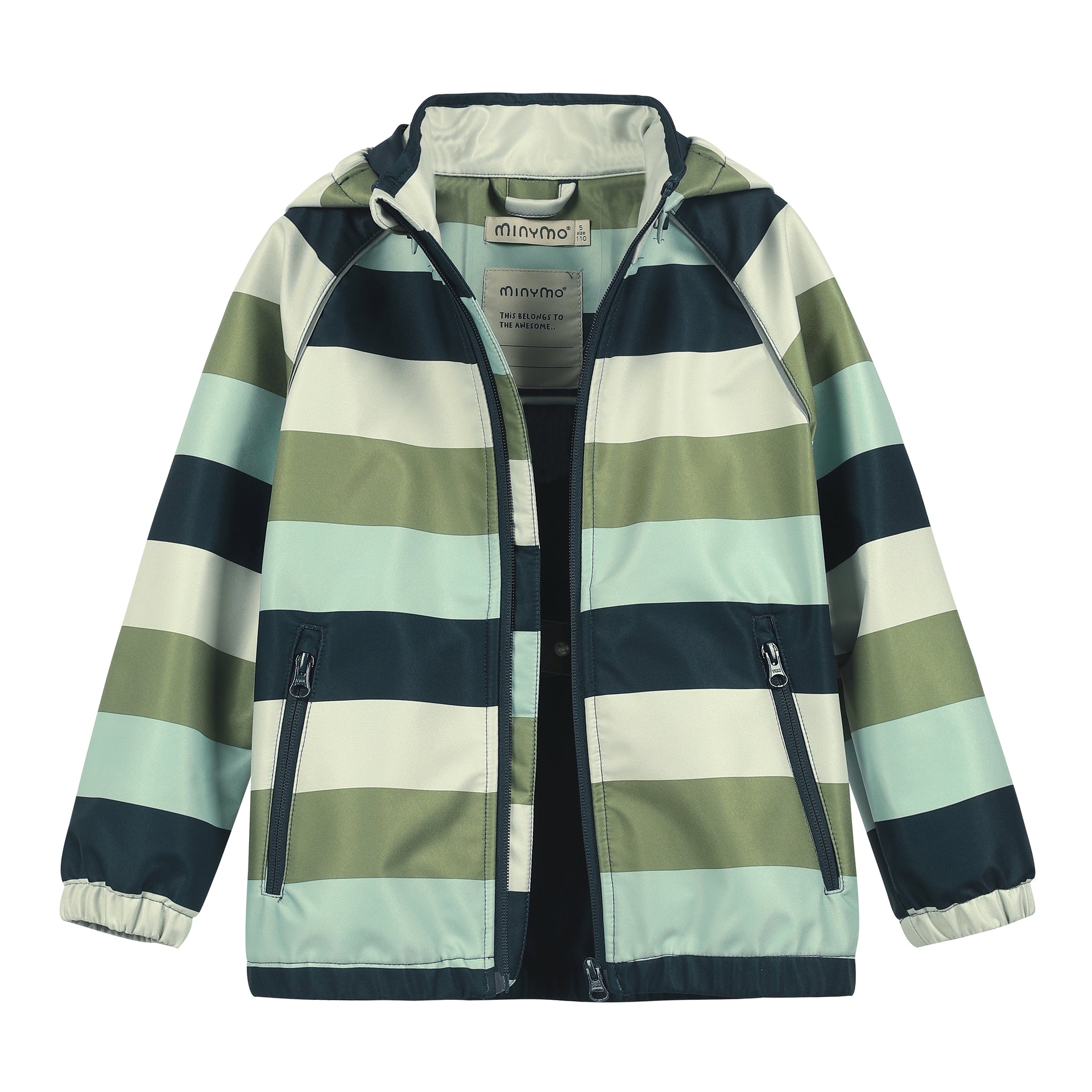 Softshelljacke - Blockstreifen grün Minymo