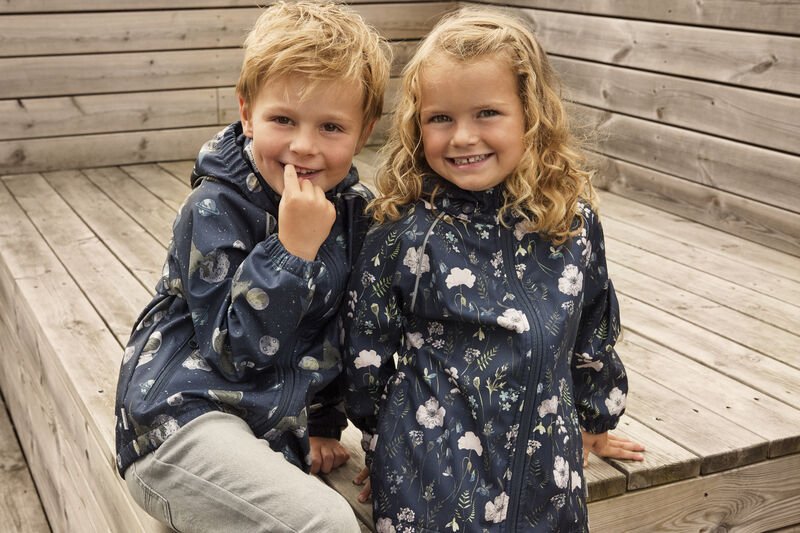 Softshelljacke - Blumen blau Minymo