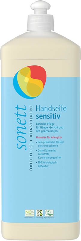 Sonett Handseife Sensitiv Nachfüllflasche 1l - Familienbande