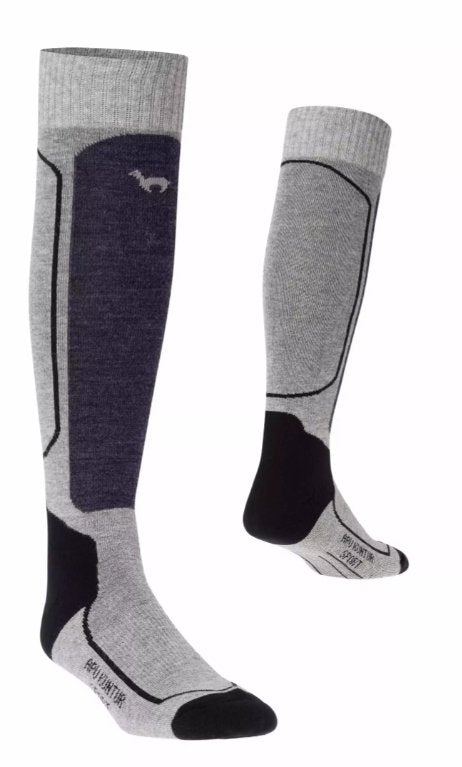 Alpaka Ski und Reitsocken - blau-grau Apu Kuntur