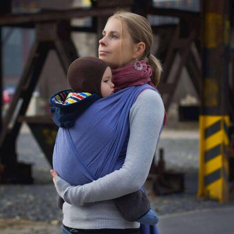 Storchenwiege Tragetuch - Leo Flieder Grösse 6 storchenwiege