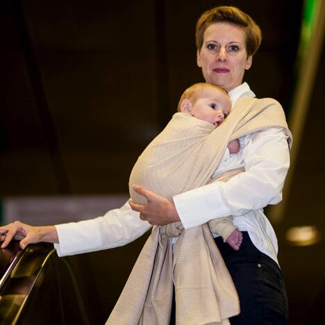 Storchenwiege Tragetuch - Leo Natur Grösse 6 storchenwiege