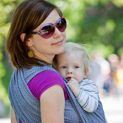 Storchenwiege Tragetuch - Leo schwarz weiss Grösse 4 storchenwiege