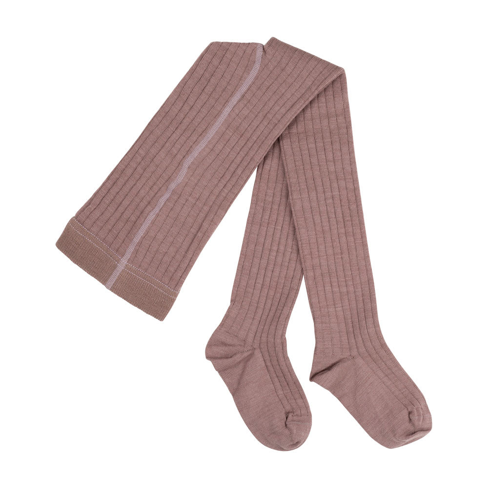 Strumpfhose Merinowolle/Baumwolle mauve purepure