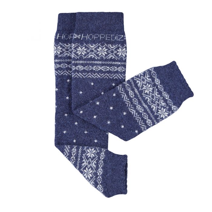 Stulpen aus Kaschmir/Merino Wolle Norweger blau Hoppediz