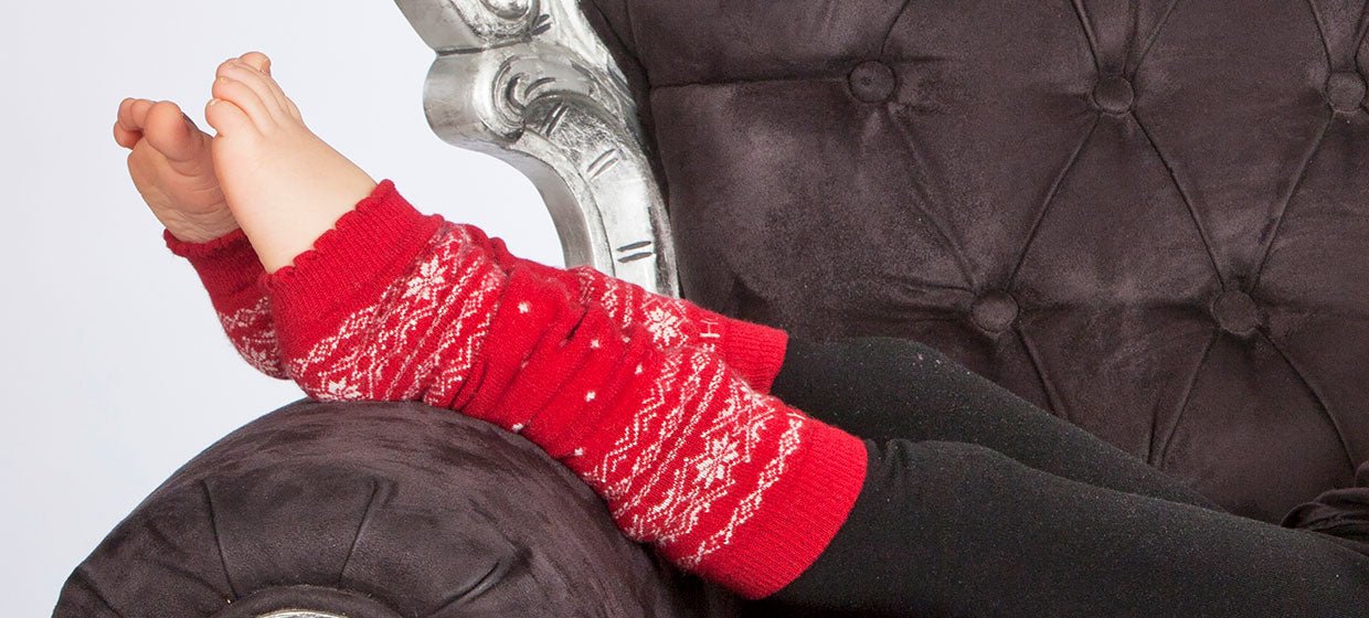 Stulpen aus Kaschmir/Merino Wolle rot Hoppediz