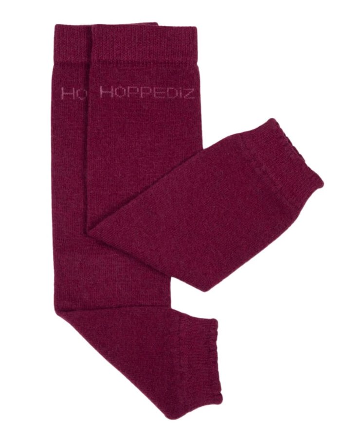 Stulpen aus Kaschmir/Merino Wolle uni bordeaux Hoppediz