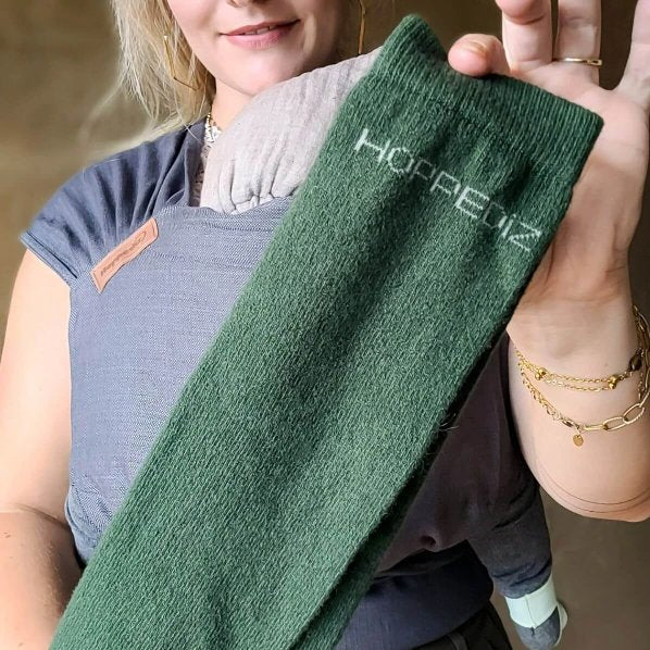 Stulpen aus Kaschmir/Merino Wolle uni forest Hoppediz