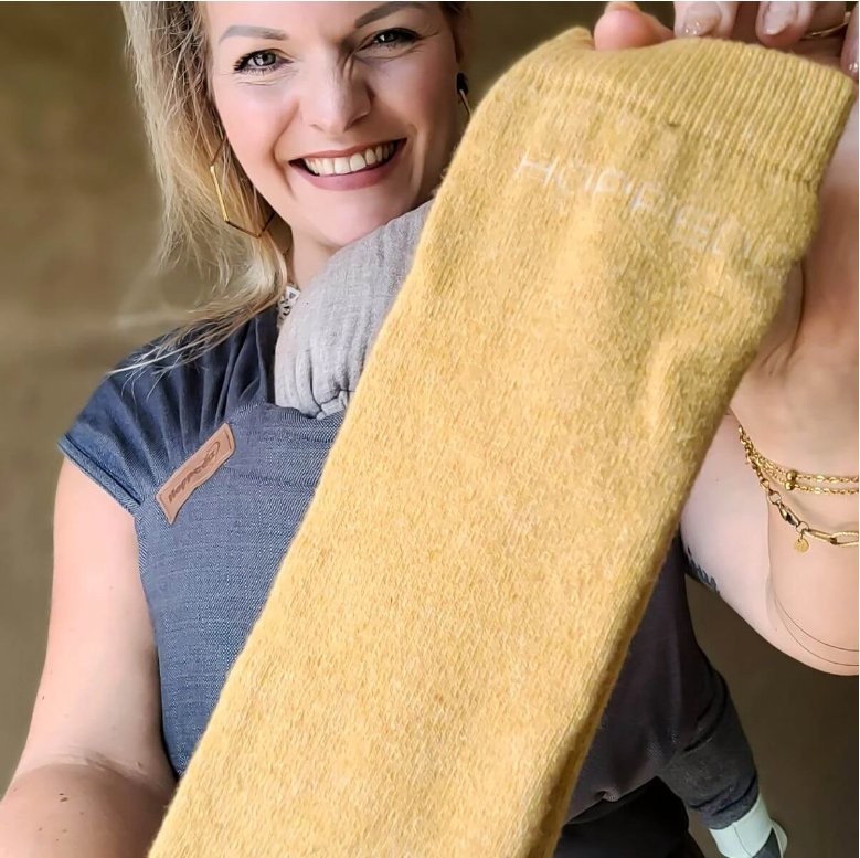 Stulpen aus Kaschmir/Merino Wolle uni gold Hoppediz