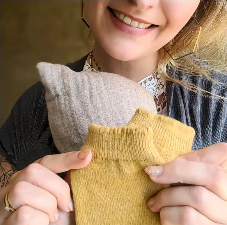 Stulpen aus Kaschmir/Merino Wolle uni gold Hoppediz