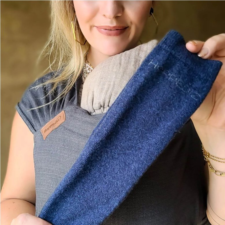 Stulpen aus Kaschmir/Merino Wolle uni navy Hoppediz
