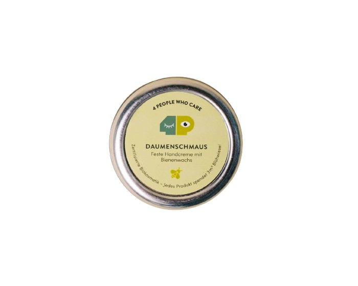 Veganer Daumenschmaus - Feste Handcreme mit Bergamotte 4Peoplewhocare