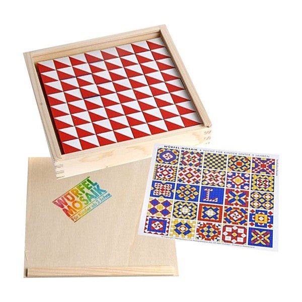 Würfelmosaik mit 64 Würfeln aus Holz Pinoccio Holzspielwaren