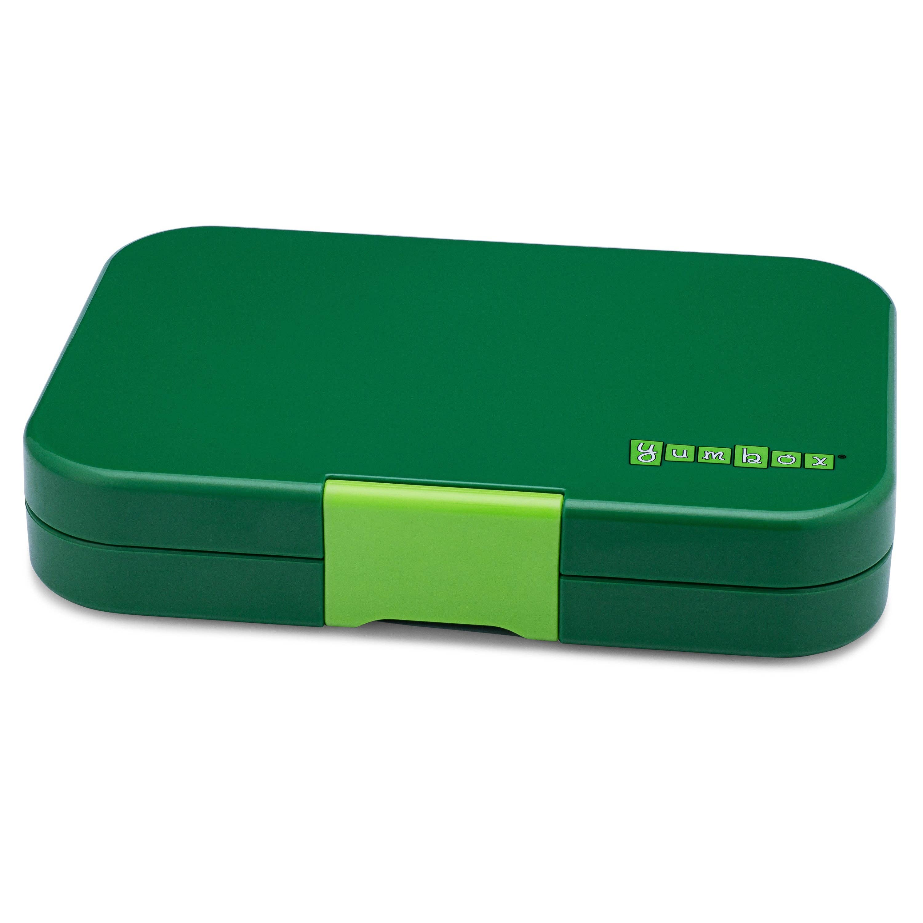 Auslaufsichere Yumbox Tapas Bento Brotdose - 4 Fächer mit Limettenschale - Grosse Grösse - palmengrün Yumbox