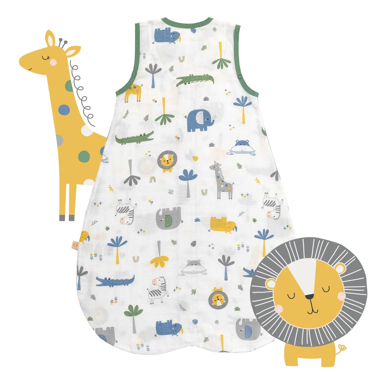 Babyschlafsack 0.5 Tog Musselin Bambusviskose - Dschungel Slumbersac
