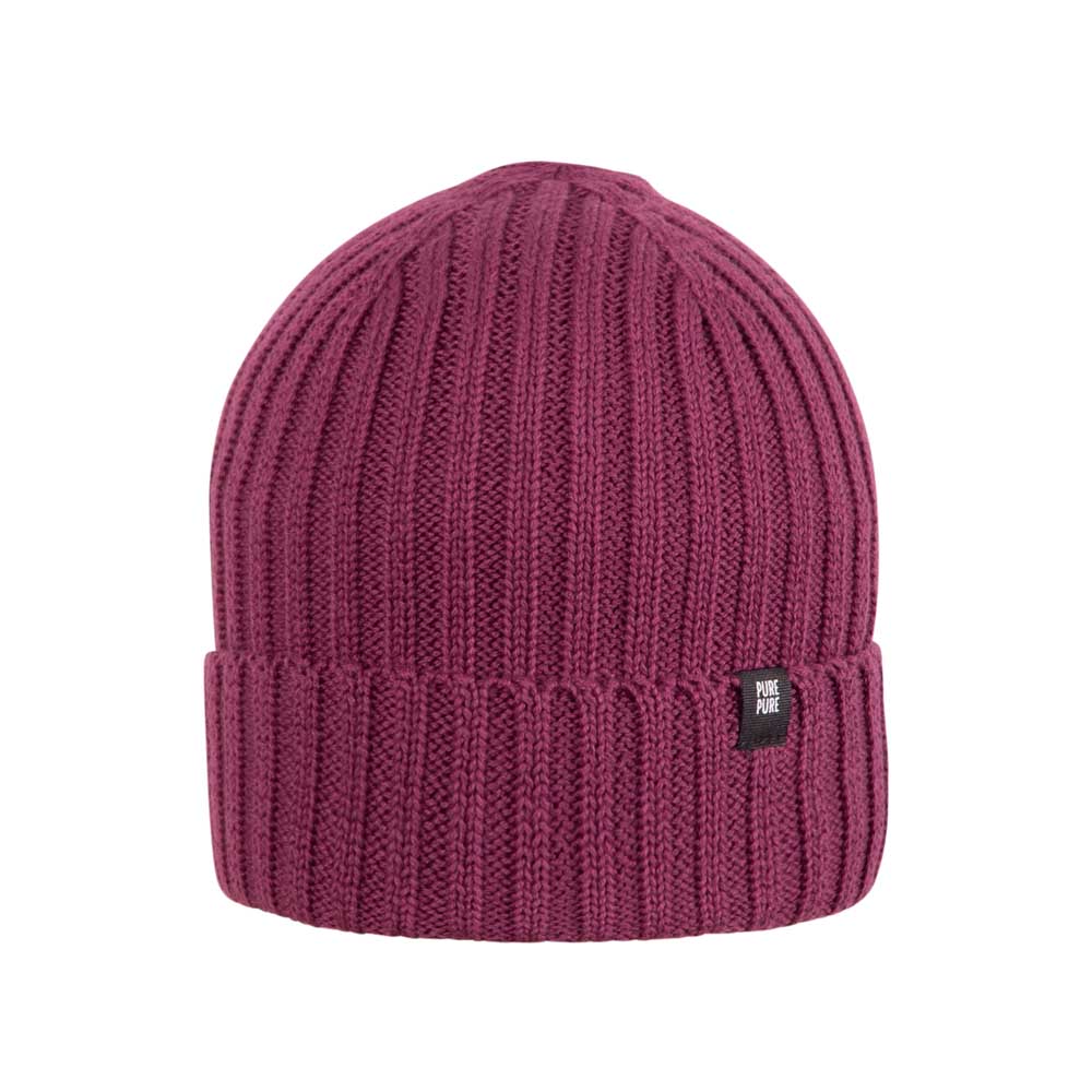 PurePure Baumwoll Ripp-Mütze - dark-grape purepure