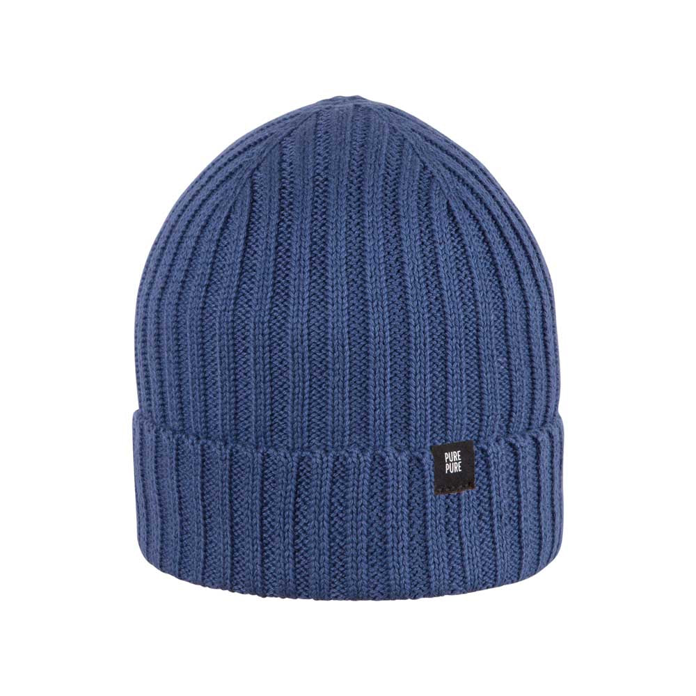 PurePure Baumwoll Ripp-Mütze - dark-denim purepure